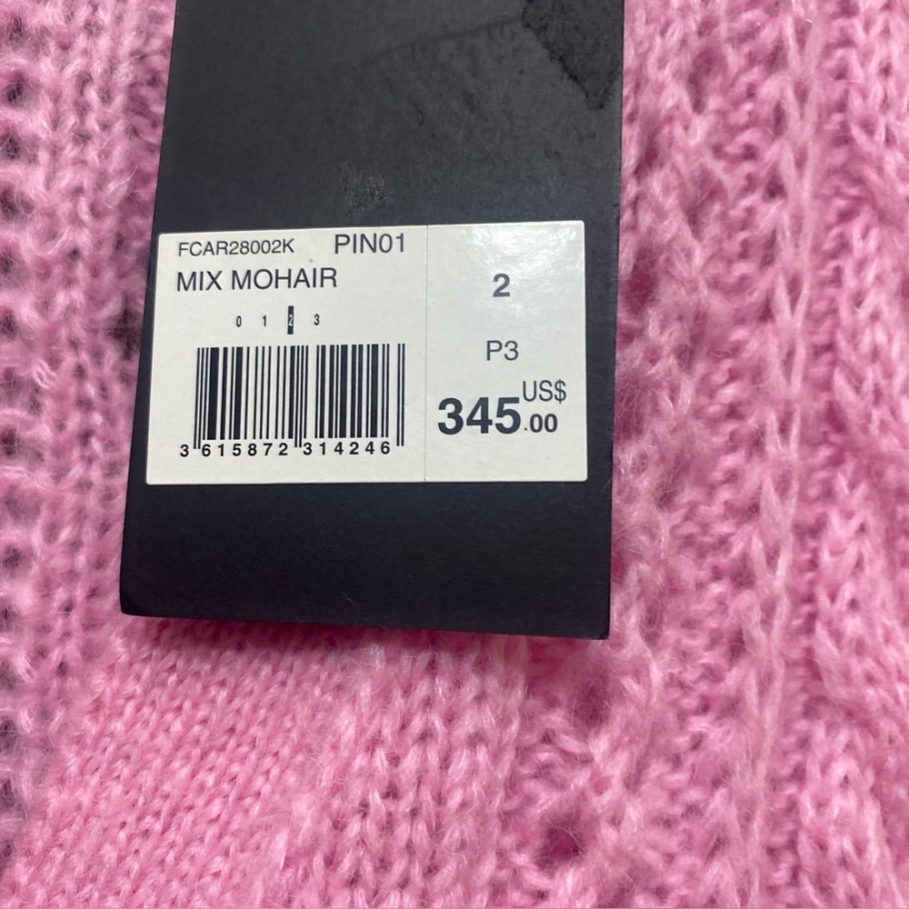The Kooples Womens Cable Knit V-Neck Cardigan in Pink Fr Sz 2 US 6 NWT MSRP $345 - Picture 6 of 7